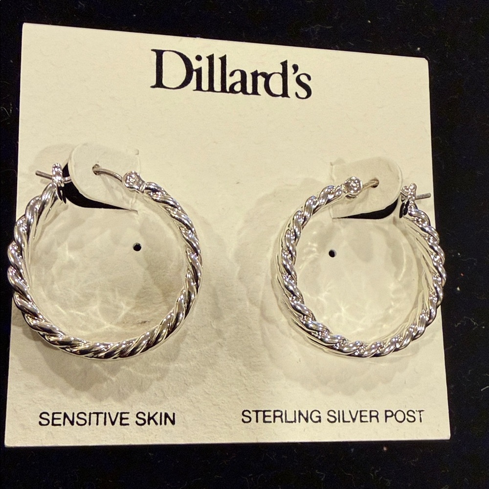 Silver Hoop Earrings - Picture 5 of 5